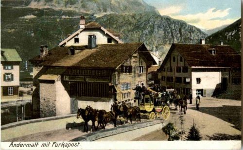 Andermatt - Furkapost - Postkutsche