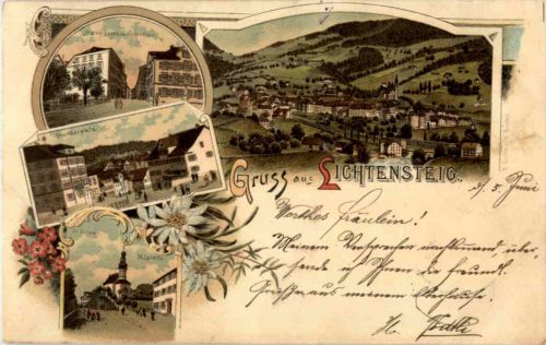 Gruss aus Lichtensteig - Litho