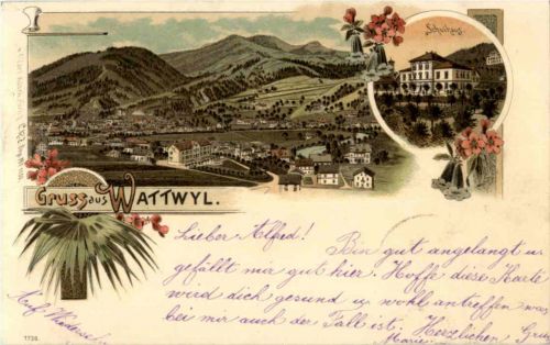 Gruss aus Wattwil - Litho