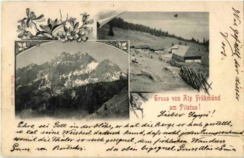 Gruss von Alp Fräkmünd am Pilatus