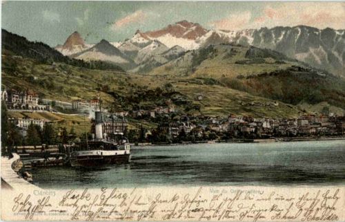 Clarens mit Dampfer Helvetie