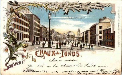 Souvenir de la Chaux de Fonds - Litho mit Glitter