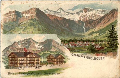 Gruss aus Adelboden - Litho