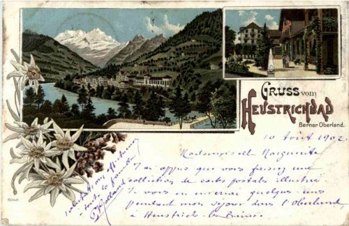 Gruss aus Heustrichbad - Litho
