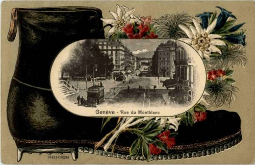 Geneve - Prägekarte Litho