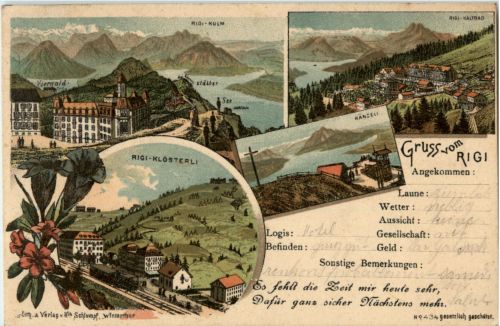 Gruss vom Rigi - Litho