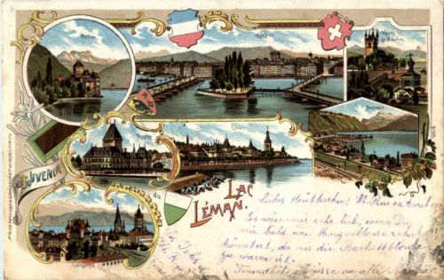 Souvenir du Lac Leman - Litho