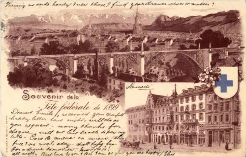 Bern - Souvenir de la Fete federale 1899 - Litho