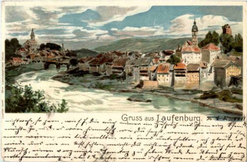 Gruss aus Laufenburg - Litho