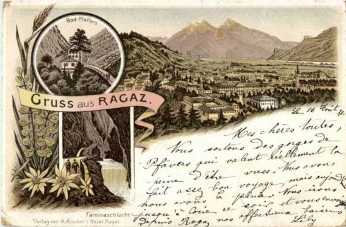 Gruss aus Ragaz - Litho