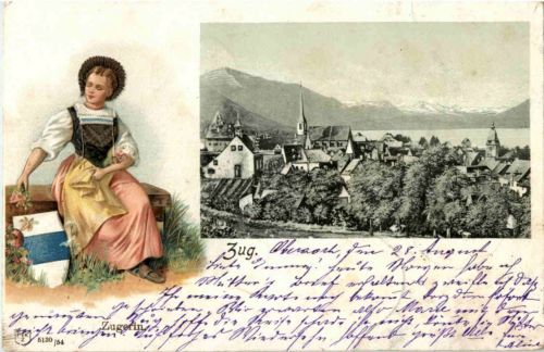 Zug - tracht - Prägekarte