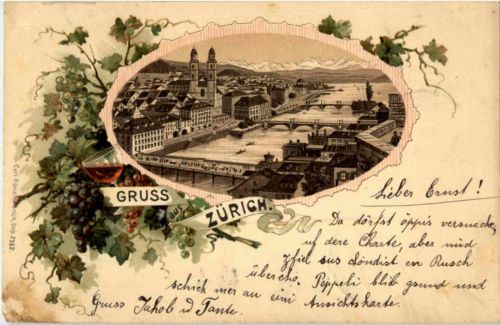 Gruss aus Zürich - Litho