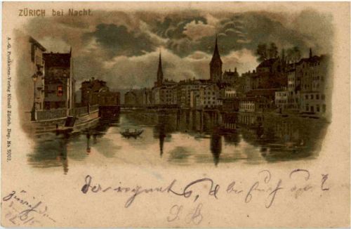 Zürich bei Nacht - Litho