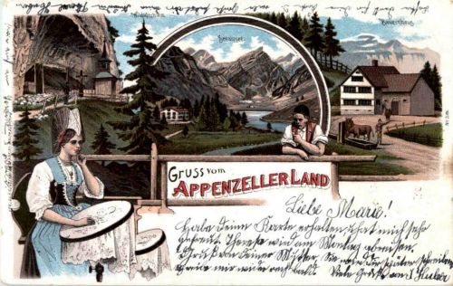 Gruss aus dem Appenzeller Land Litho