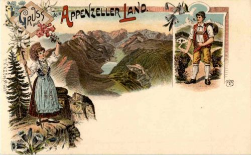 Gruss aus dem Appenzeller Land Litho
