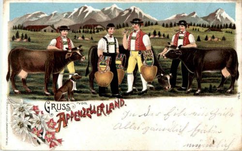 Gruss aus dem Appenzeller Land Litho
