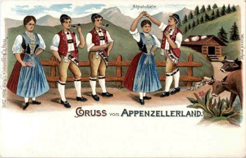 Gruss aus dem Appenzeller Land Litho