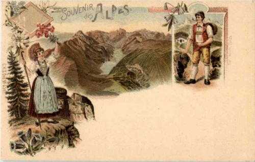 Souvenir des Alpes - Litho