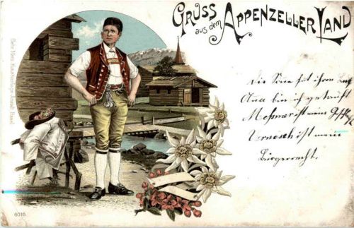 Gruss aus dem Appenzellerland - Litho