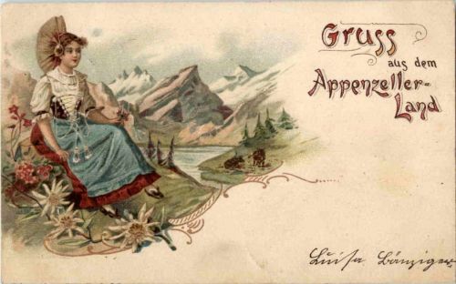 Gruss aus dem Appenzellerland - Litho