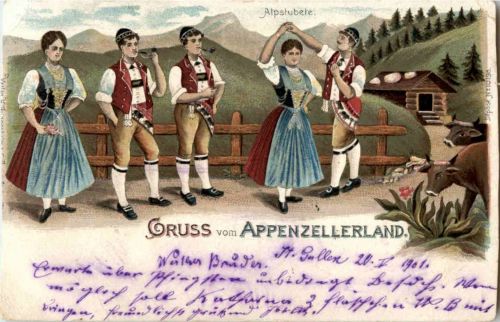 Gruss aus dem Appenzellerland - Litho