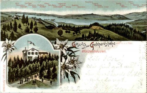 Gruss von der Gebhardshöhe - Walzenhausen - Litho