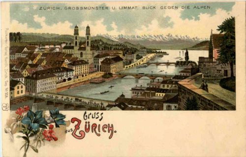 Gruss aus Zürich - Litho