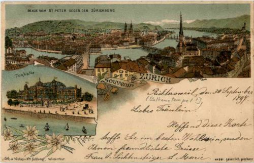 Gruss aus Zürich - Litho