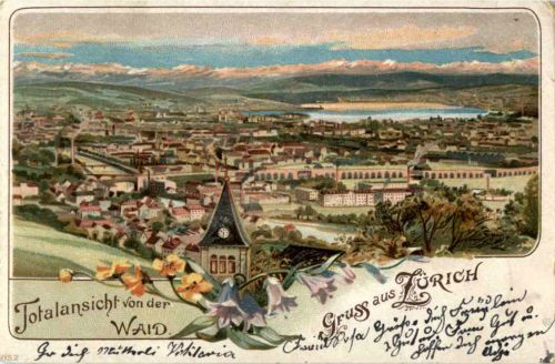 Gruss aus Zürich - Litho