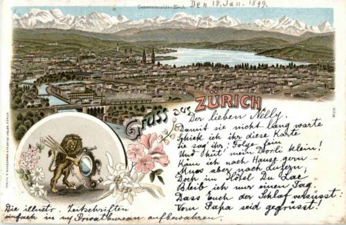 Gruss aus Zürich - Litho