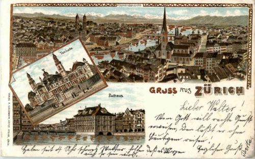Gruss aus Zürich - Litho