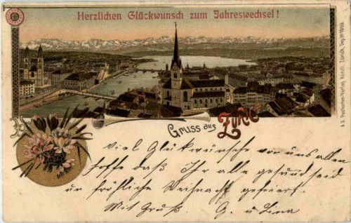 Zürich - Neujahr - Litho