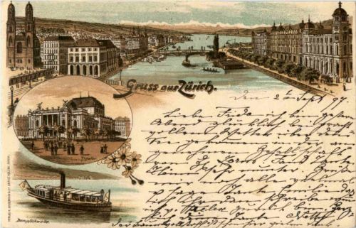 Zürich - Neujahr - Litho 1897