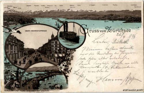 Gruss aus Zürich - Litho 1896