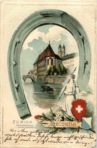 Gruss aus Zürich - Litho - Prägekarte