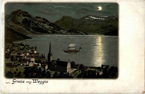 Gruss aus Weggis - Litho