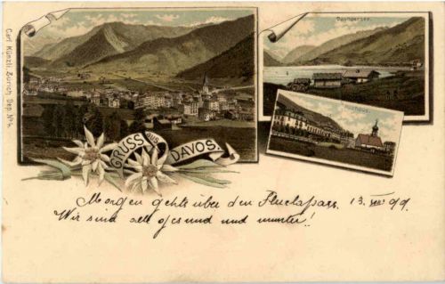 Gruss aus Davos - Litho