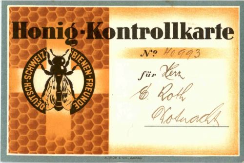 Romanshorn - Honig Kontrollkarte 1946