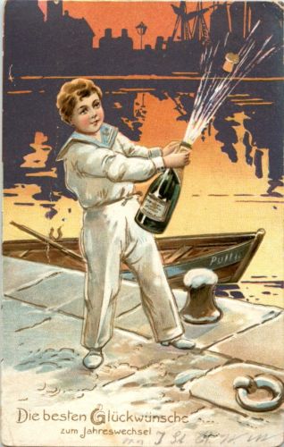 Neujahr - Prägekarte