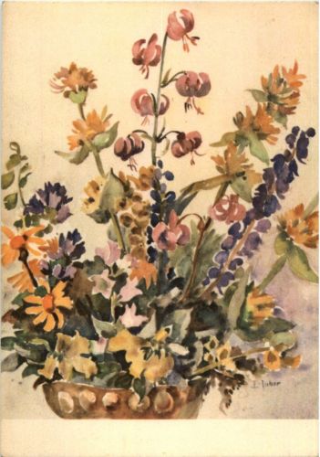 Künstlerkarte - sign. E. Huber