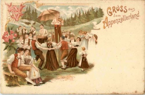 Gruss aus dem Appenzellerland - Litho