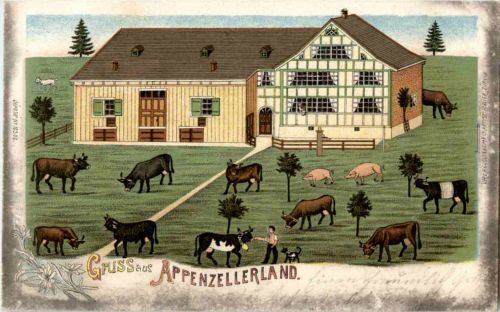 Gruss aus dem Appenzellerland - Litho