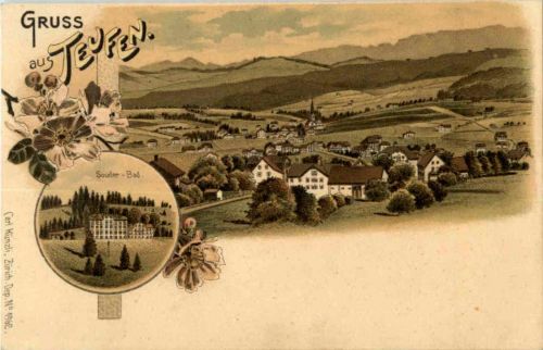 Gruss aus Teufen - Litho
