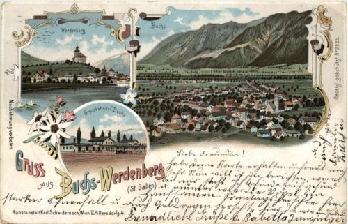 Gruss aus Buchs Werdenberg - Litho