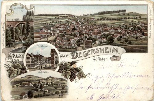 Gruss aus Degersheim - Litho
