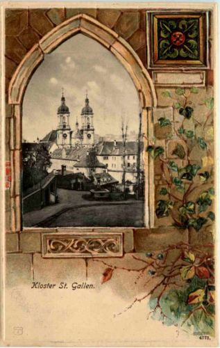 St. Gallen - Kloster- Prägekarte