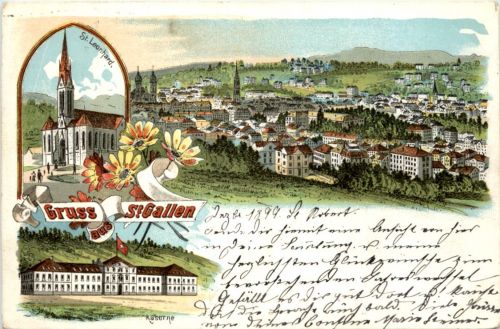 Gruss aus St. Gallen - Litho