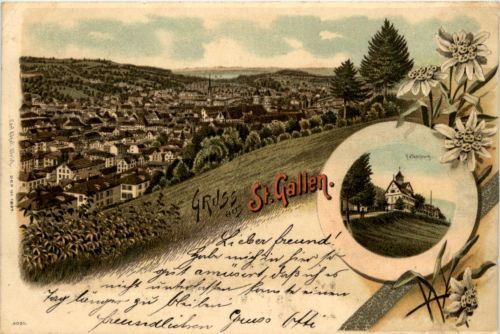 Gruss aus St. Gallen - Litho