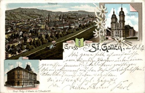 Gruss aus St. Gallen - Litho
