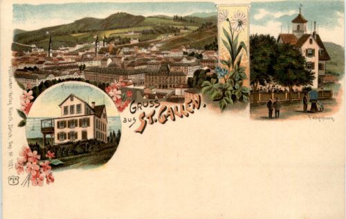 Gruss aus St. Gallen - Litho